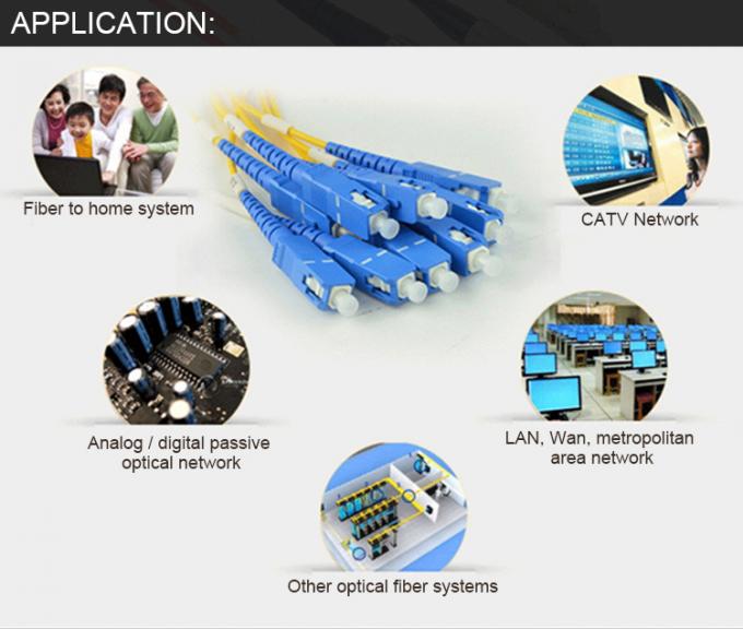 FTTH E2000 APC - สายแพทช์ไฟเบอร์ออปติก SC / APC, สายเคเบิลซิมเพล็กโหมดเดี่ยว