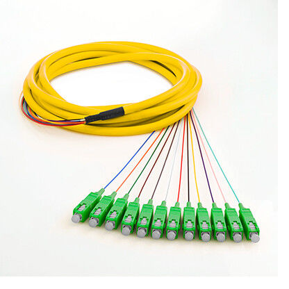 สายจัมเปอร์ไฟเบอร์ออปติก SM SX 0.9 มม. 12 แกนพร้อมชนิดพัดลมออก, เสถียรภาพของอุณหภูมิสูง