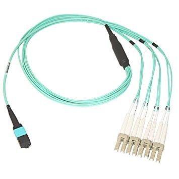 Single Mode MTP MPO Patch Cord OM3 8 Core 10g สายเคเบิลไฟเบอร์ออปติก PVC Sheath