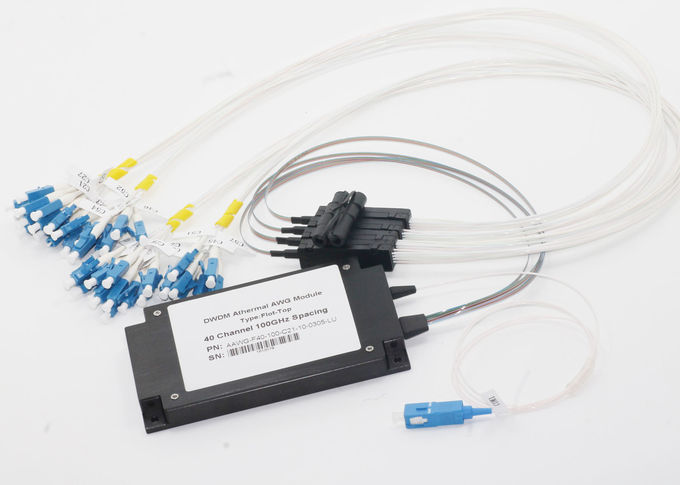 Max IL 5.0dB DWDM Multiplexer 40Ch AAWG ABS Box สำหรับ 5G Front Haul / Datacenter