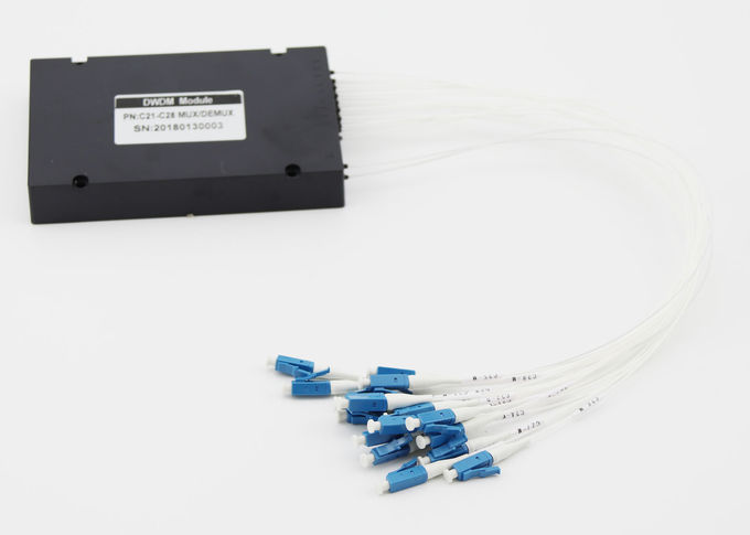 DWDM Multiplexer ความแม่นยำสูงความยาวคลื่นกลาง 8 ช่องสัญญาณสูญเสียการแทรกต่ำ