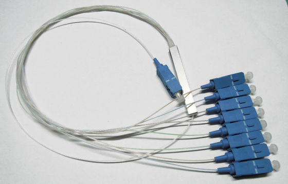 ประเทศจีน ตัวแยกสายเคเบิลใยแก้วนำแสง 0.9 มม. สำหรับ FTTX / PON Networks, 1 × 8 PLC แยกเส้นใย ผู้ผลิต