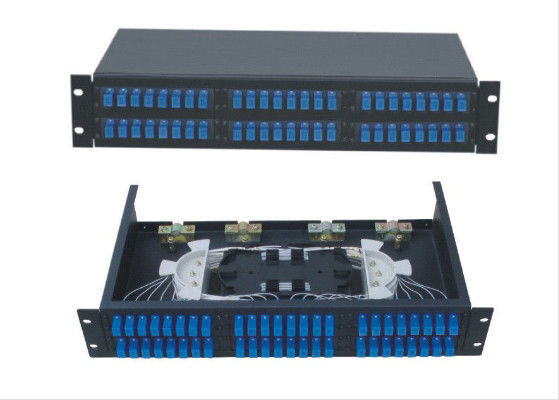 ประเทศจีน ประเภทลิ้นชัก 48 พอร์ต Coupler แสง 2u อุปกรณ์ไฟเบอร์ออปติกแร็คเมาท์ ผู้ผลิต