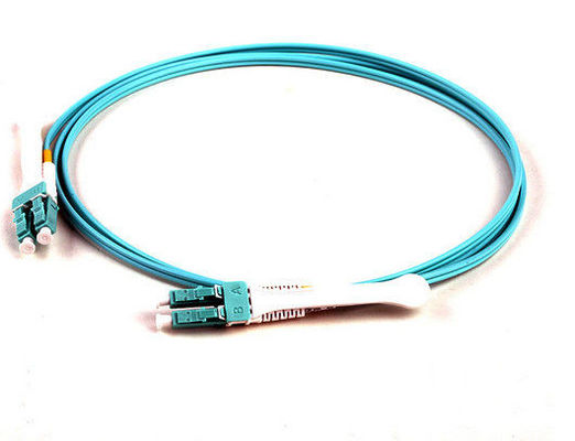 OM3 50/125 Sc to Sc สายแพทช์ไฟเบอร์, 5Mtrs พีวีซี Aqua Multimode สายเคเบิลใยแก้วนำแสง ผู้ผลิต
