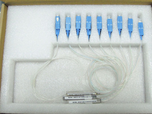ตัวแยกสายเคเบิลใยแก้วนำแสง 0.9 มม. สำหรับ FTTX / PON Networks, 1 × 8 PLC แยกเส้นใย ผู้ผลิต