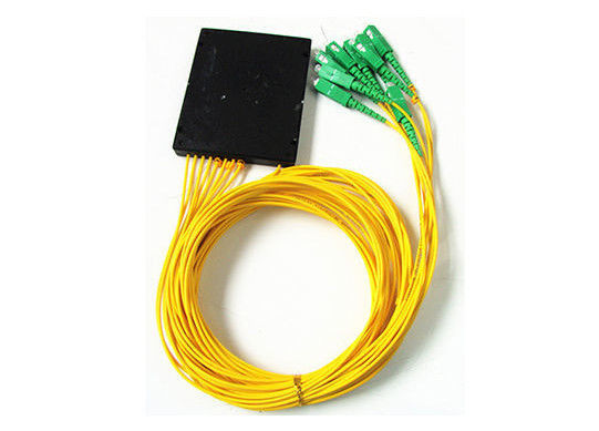 แยกแสงสีเหลือง Plc, แจ็คเก็ตแยก LSZH ใยแก้วนำแสง 1x16 Plc แยกต่างหากสำหรับระบบ FTTX ผู้ผลิต