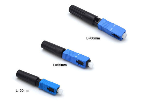ตัวเชื่อมต่อชุดประกอบสีน้ำเงิน 50 มม. โหมดเดี่ยวสำหรับ FTTB / FTTH 250 - 900um เส้นผ่านศูนย์กลาง ผู้ผลิต